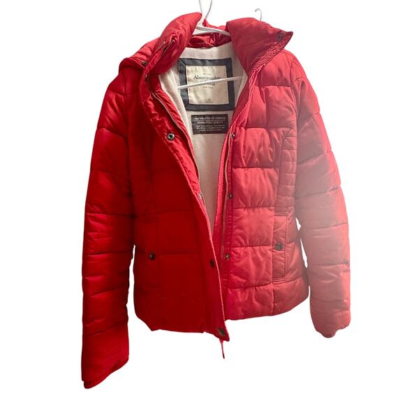 Abercrombie & Fitch Red Puffer Jacket | Size XS - Picture 1 of 5